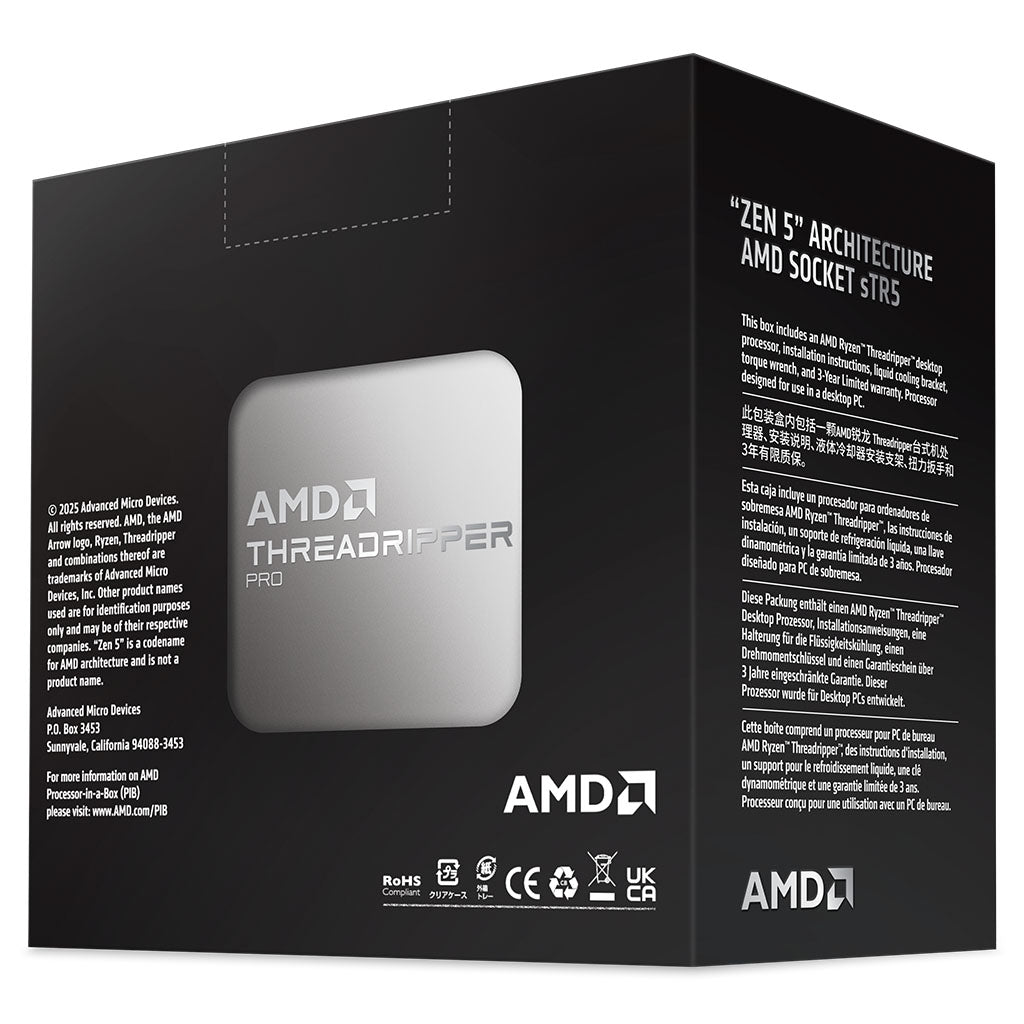 AMD Ryzen Threadripper PRO 9985WX 64-Core 5.4GHz sTR5 CPU Processor(100-100000722WOF) - 4