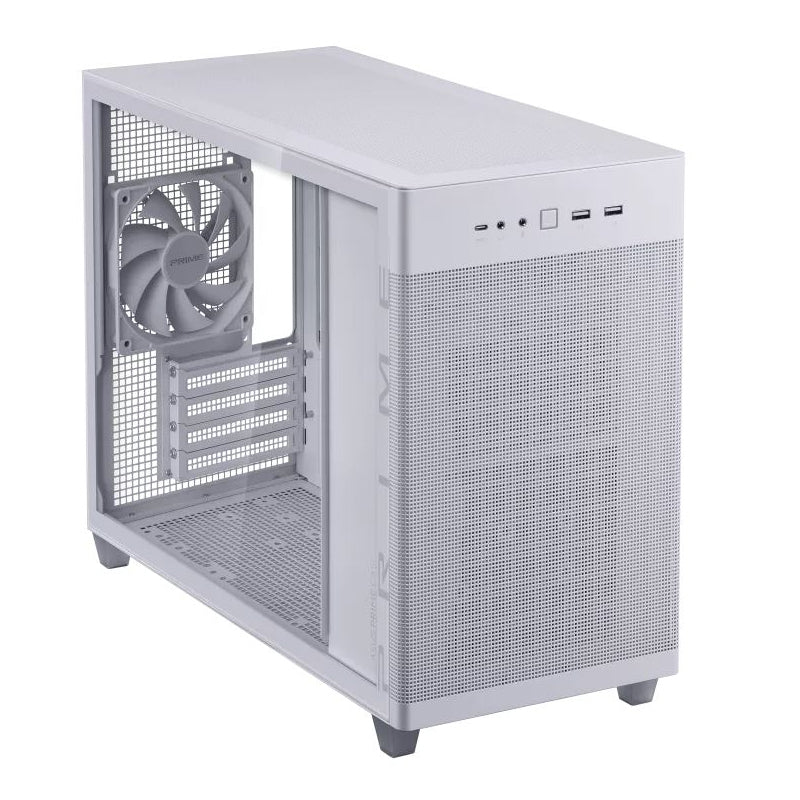 ASUS Prime AP201 Tempered Glass Micro-ATX Case - White(AP201 ASUS PRIME CASE TG WHITE EDITION) - 1