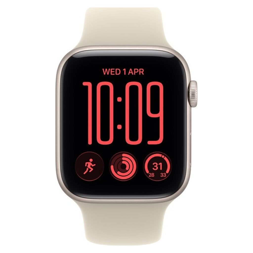 Apple Watch SE 3 44mm Starlight Aluminium GPS + Cellular Sand Sport Band (M/L)