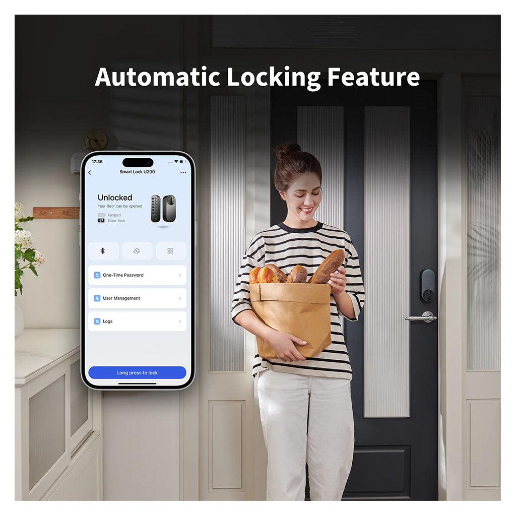 Aqara U200 Smart Door Lock Kit - Black(EL-D02D Black) - 4