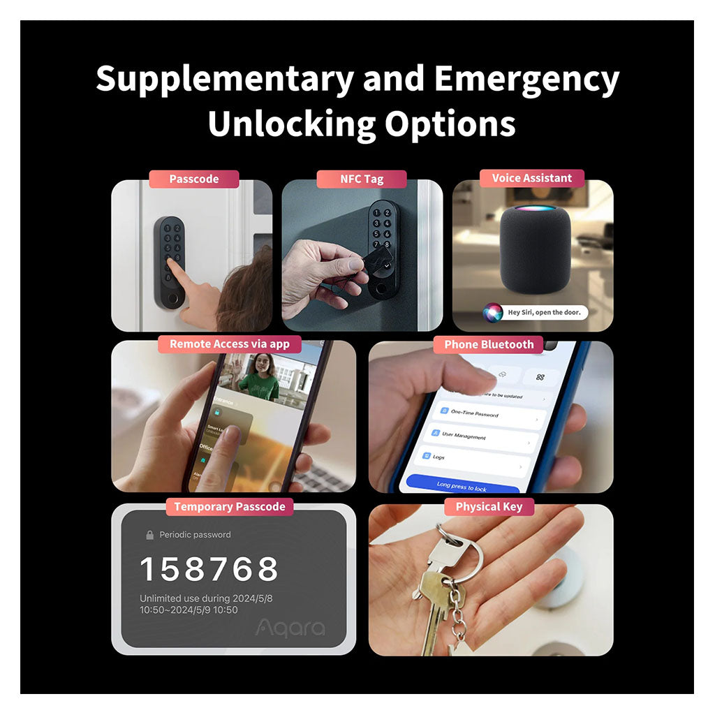 Aqara U200 Smart Door Lock Kit - Black(EL-D02D Black) - 6