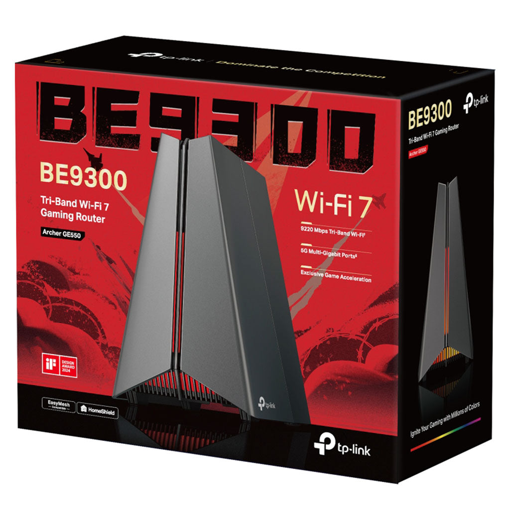 TP-Link Archer GE550 BE9300 Tri-Band Wi-Fi 7 RGB Gaming Router(ARCHER GE550) - 6