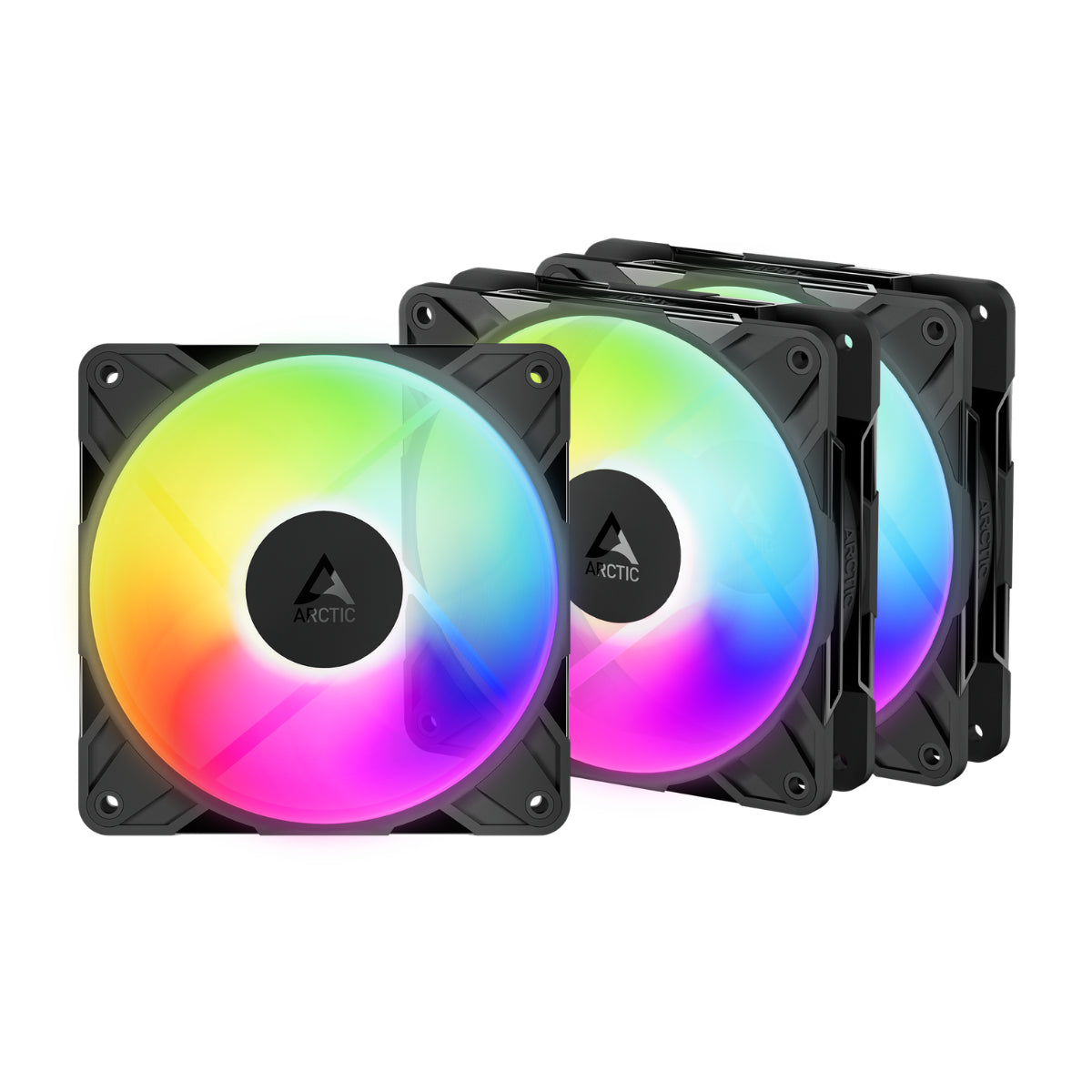 Arctic P12 Pro Reverse A-RGB 120mm PWM Black Fan - Triple Pack