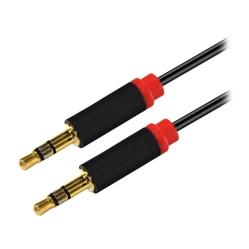 Astrotek 1m 3.5mm to 3.5mm M/M Moulded Auxiliary Stereo Audio Cable - Black(AT-3.5MMAUX-1) - 1