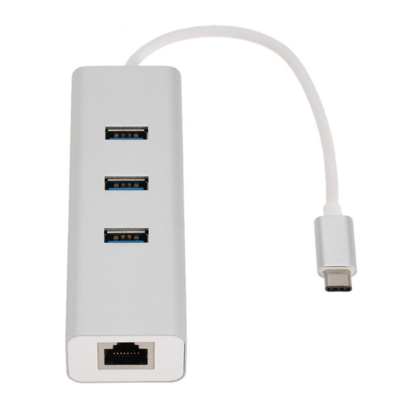 Astrotek USB Type-C to LAN Adapter with 3-Port USB Hub(AT-CMLANHUB3G) - 1