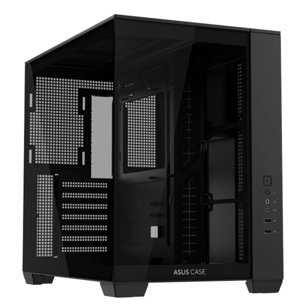 ASUS A32 Dual Chamber Tempered Glass ATX Case - Black(A32 TG BLACK NO FAN) - 1