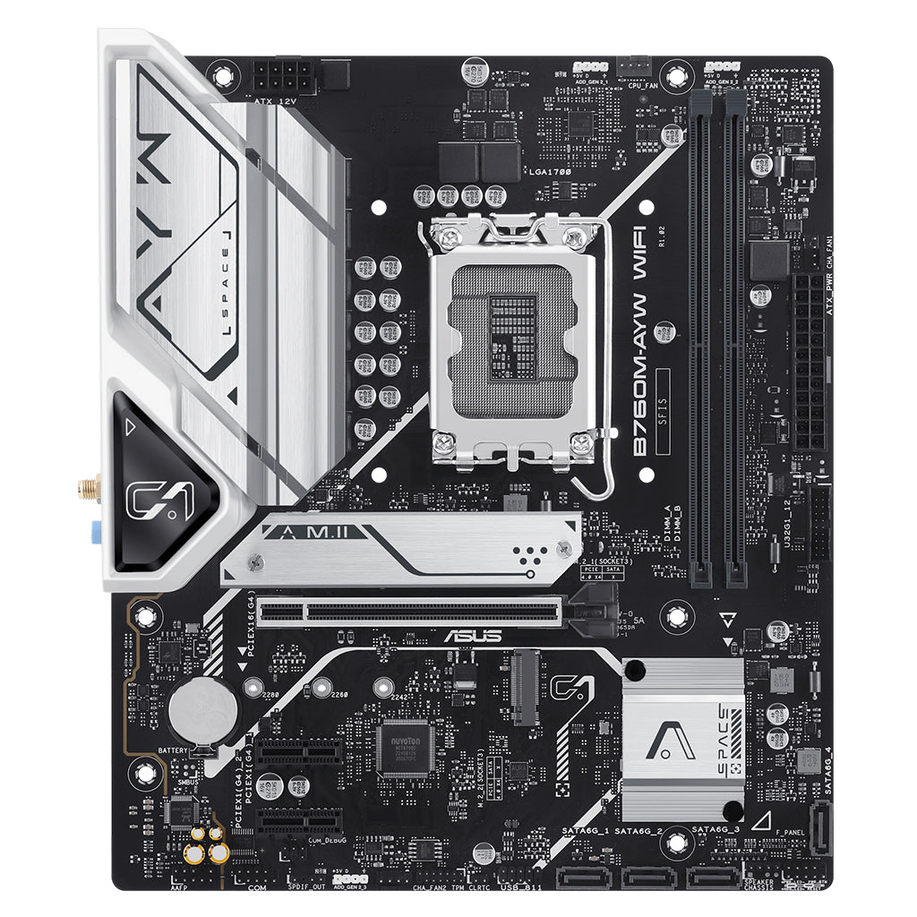ASUS B760M AYW WIFI DDR5 LGA1700 Micro-ATX Motherboard(B760M-AYW WIFI) - 2