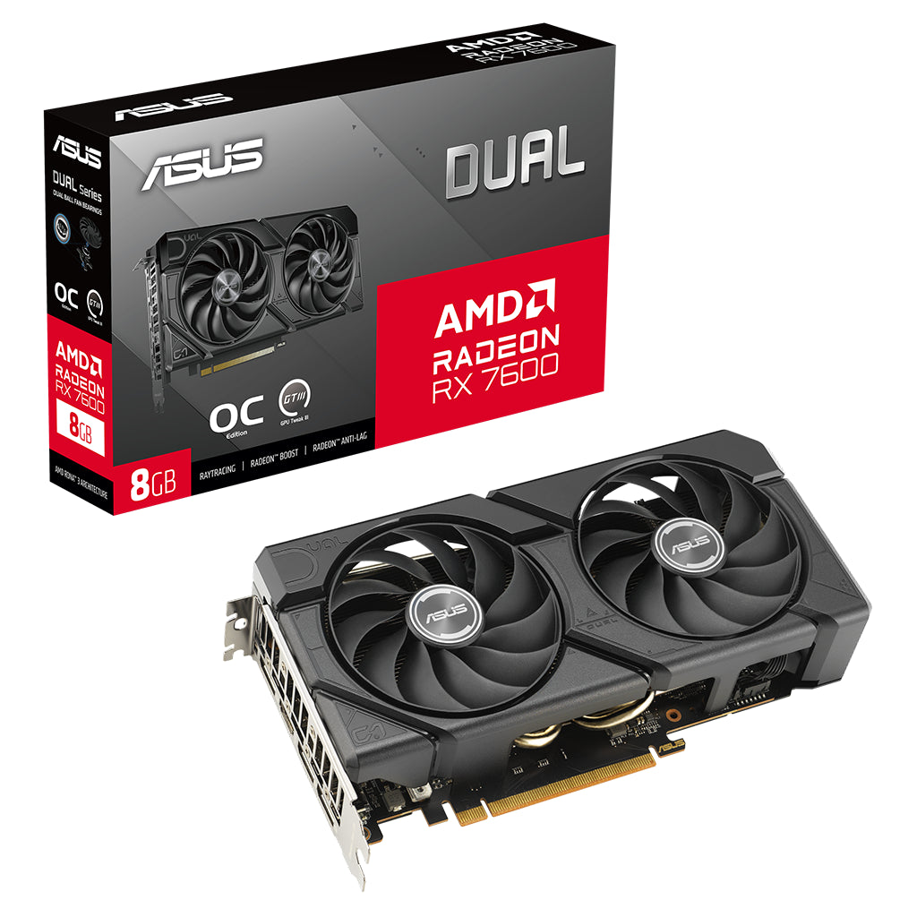 ASUS Dual Radeon RX 7600 EVO OC 8GB Video Card(DUAL-RX7600-O8G-EVO) - 1