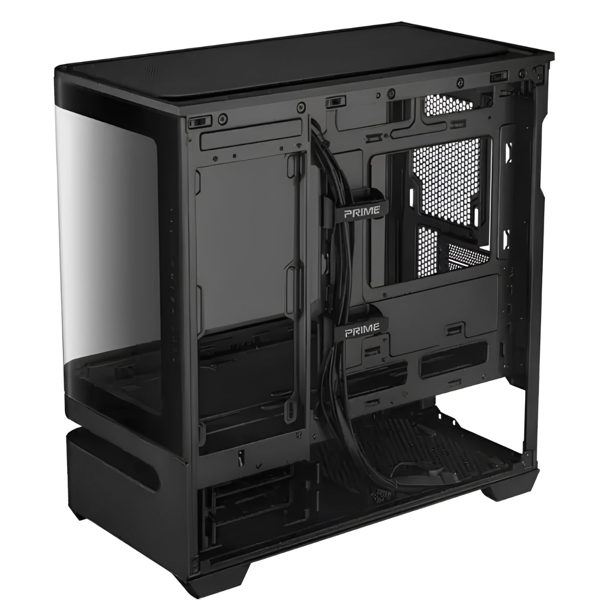 ASUS Prime AP202 Curved Tempered Glass Micro-ATX Case - Black(PRIME AP202 TG BLACK) - 4