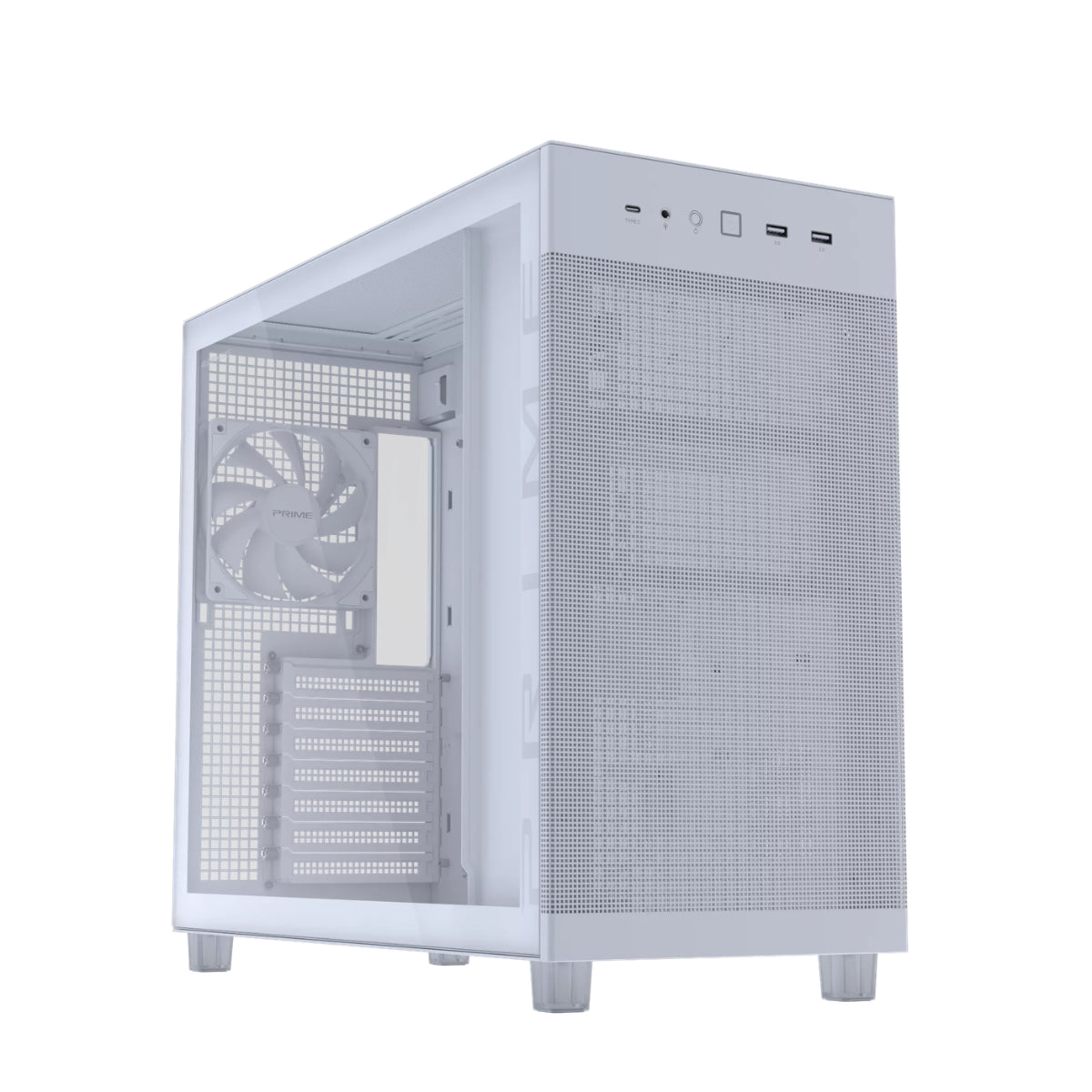 ASUS Prime AP303 Tempered Glass Mid-Tower ATX Case - White(PRIME AP303 TG WHITE) - 1