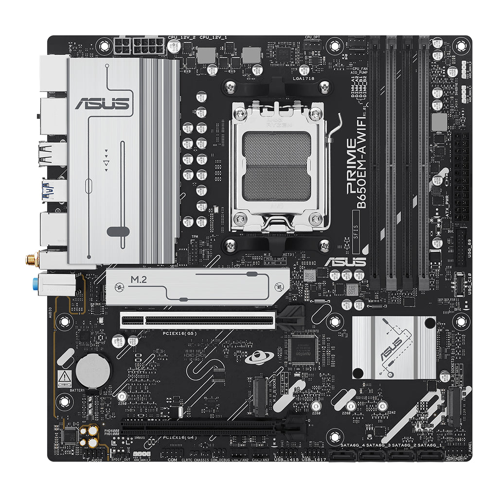 ASUS PRIME B650EM-A WIFI AM5 Micro-ATX Motherboard(PRIME B650EM-A WIFI) - 4