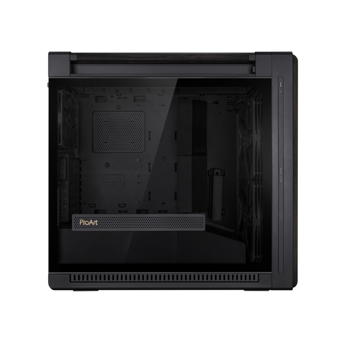 ASUS ProArt PA602 Wood Edition Tempered Glass Mid-Tower PWM E-ATX PC Case - Black(PROART PA602 WOOD TG PWM BLACK) - 6