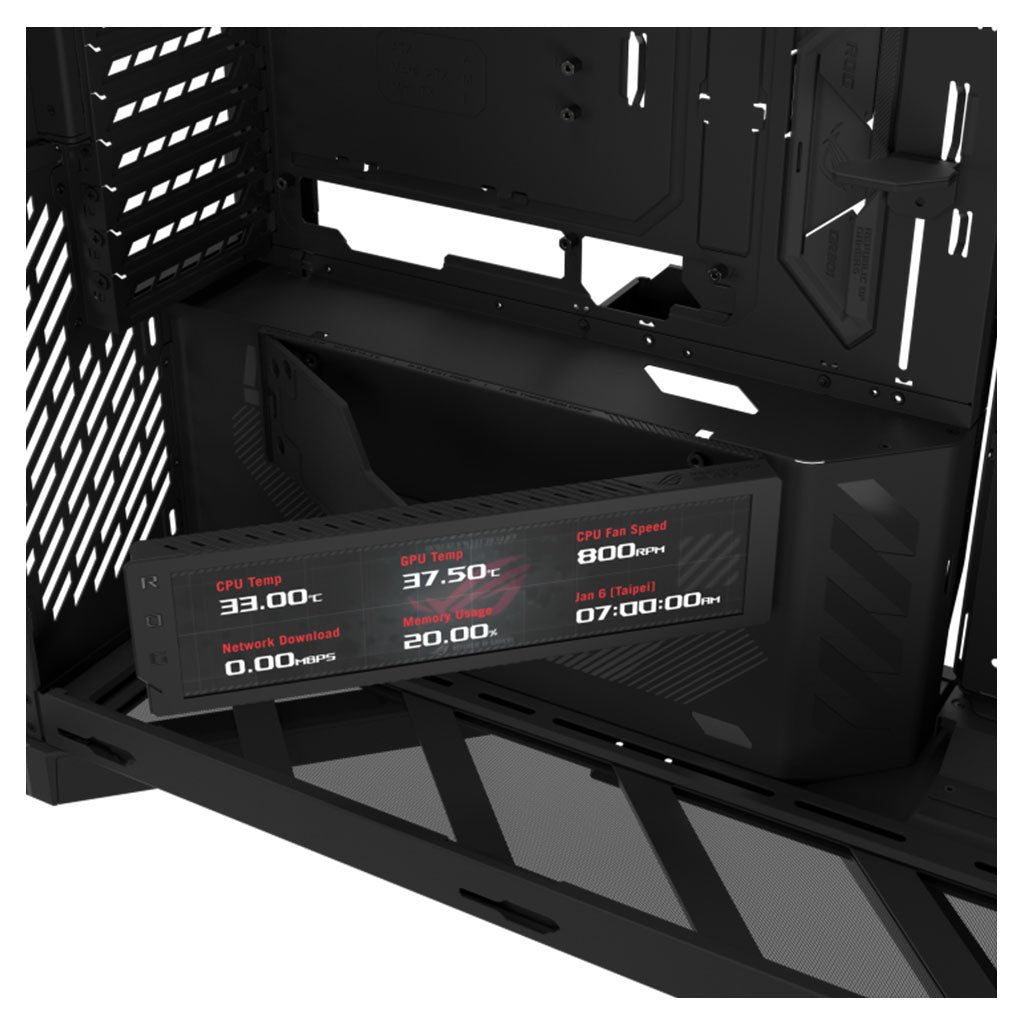 ASUS ROG Cronox GR801 Curve TG E-ATX Case - Black(ROG CRONOX GR801 CURVE TG SCREEN BLACK) - 13