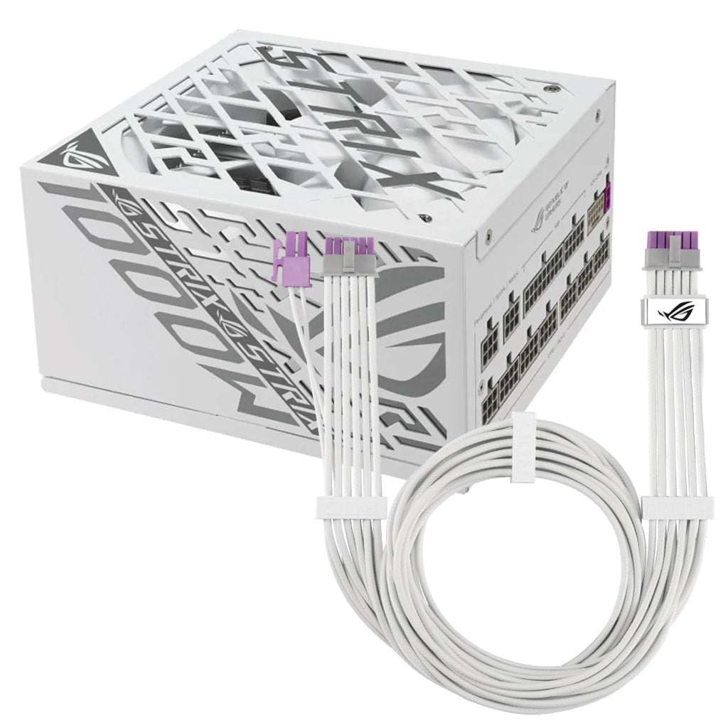 ASUS ROG Strix 1000W 80+ Platinum Fully Modular Power Supply - White with ROG Equalizer Cable(ROG-STRIX-1000P-GAMING-WHITE-E) - 2