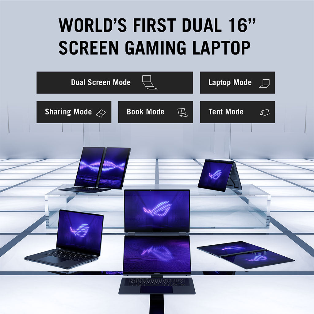 ASUS ROG Zephyrus Duo 16" 3K OLED Touch AI Laptop - Ultra 9-386H 64GB 2TB RTX5090 W11H(GX651AX-SR004W) - 3