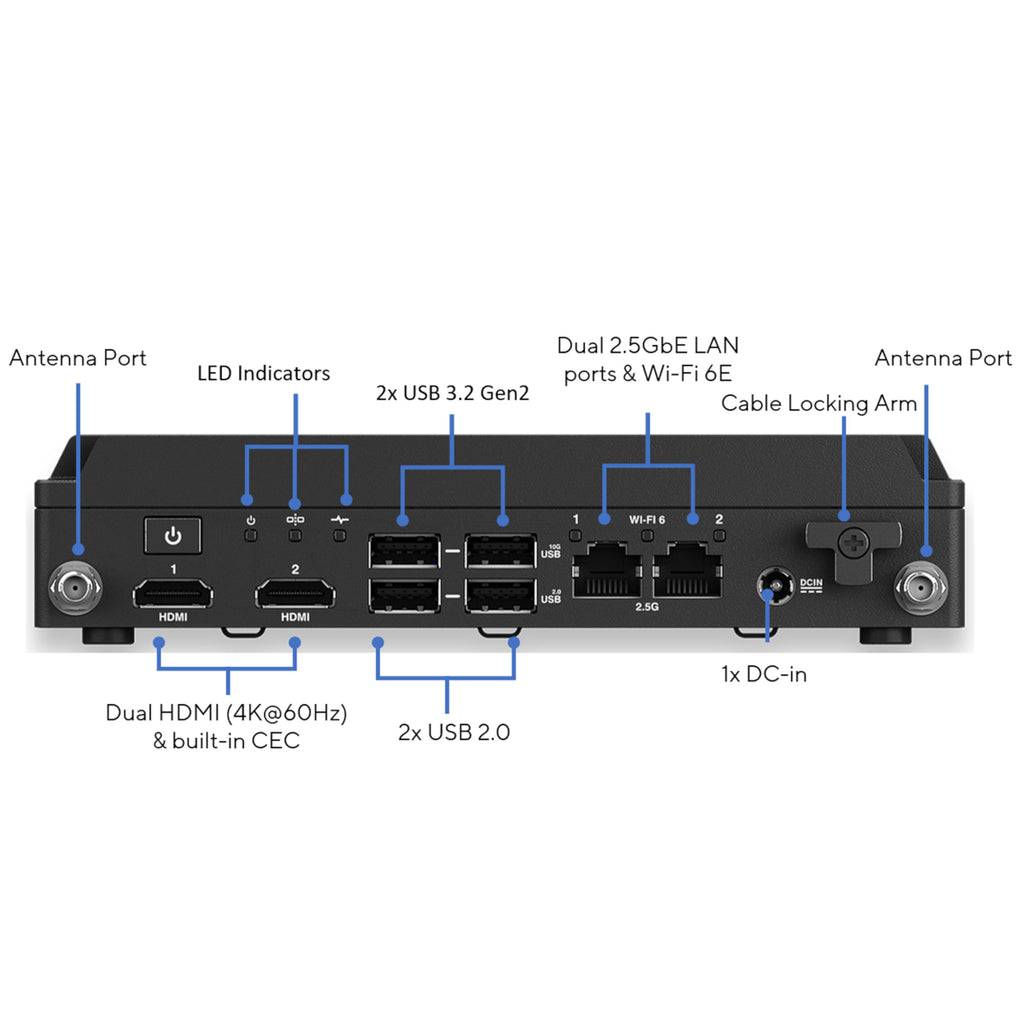 ASUS NUC 13 Rugged Fanless Mini PC Barebone Kit - Intel Atom x7425E 64GB eMMC(BNUC13BRFA400B00I) - 2