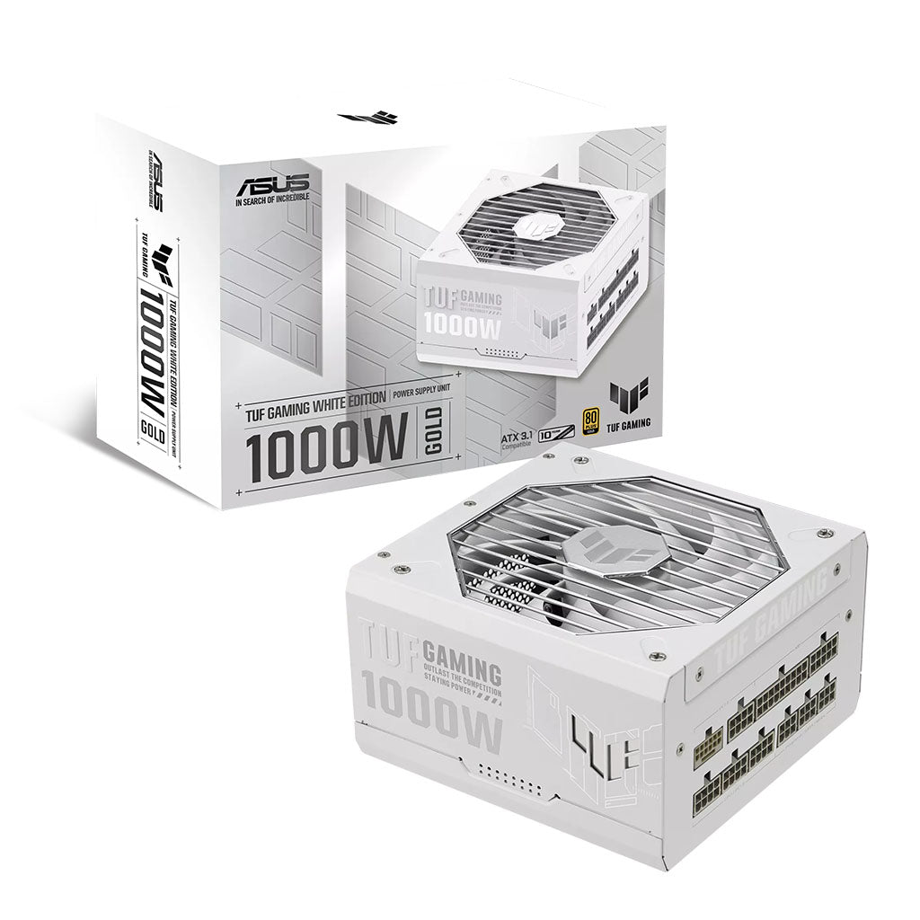 ASUS TUF Gaming 1000W 80+ Gold PCIe 5 ATX3.0 Fully Modular Power Supply - White(TUF-GAMING-1000G-WHITE) - 1