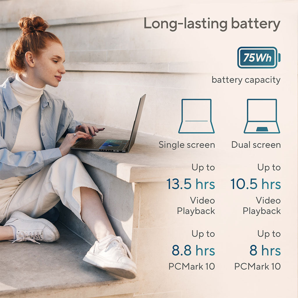 ASUS Zenbook Duo 14" FHD OLED Dual-Screen Touch AI Laptop - Core Ultra 9-285H 32GB 1TB W11H(UX8406CA-QL978W) - 18