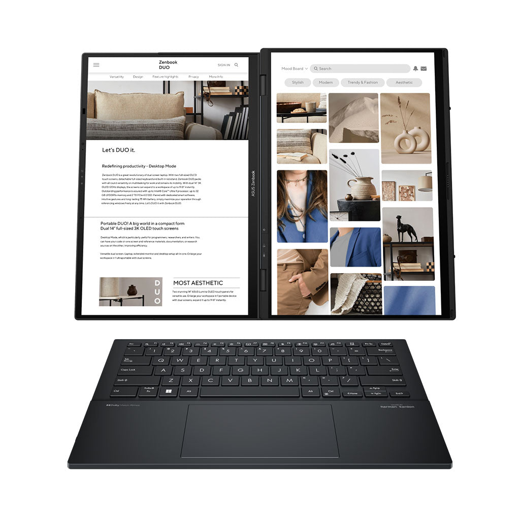ASUS Zenbook Duo 14" FHD OLED Dual-Screen Touch AI Laptop - Core Ultra 9-285H 32GB 1TB W11H(UX8406CA-QL978W) - 23