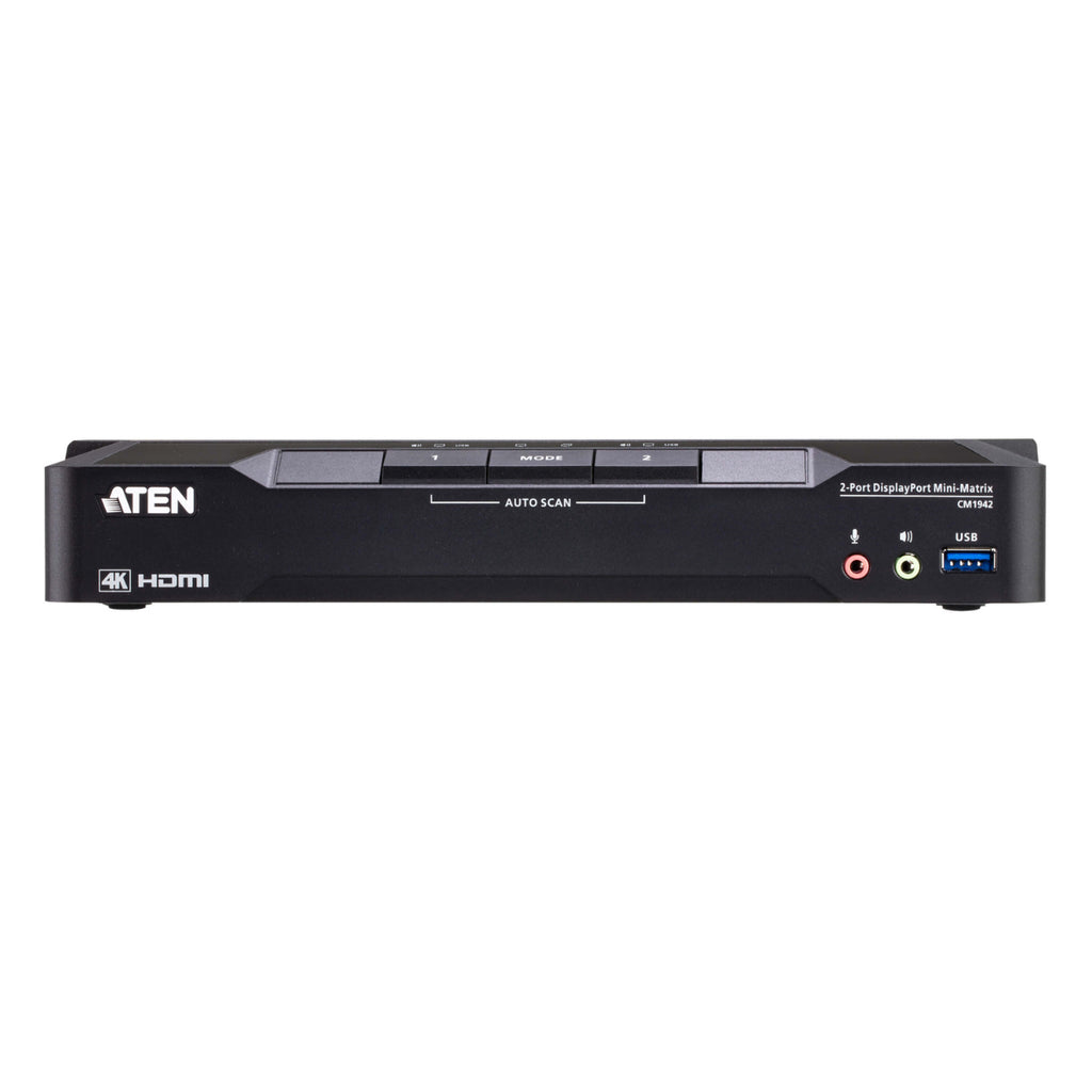 ATEN 2-Port 4K DisplayPort Dual Display Mini-Matrix Boundless KVM Switch(CM1942) - 2