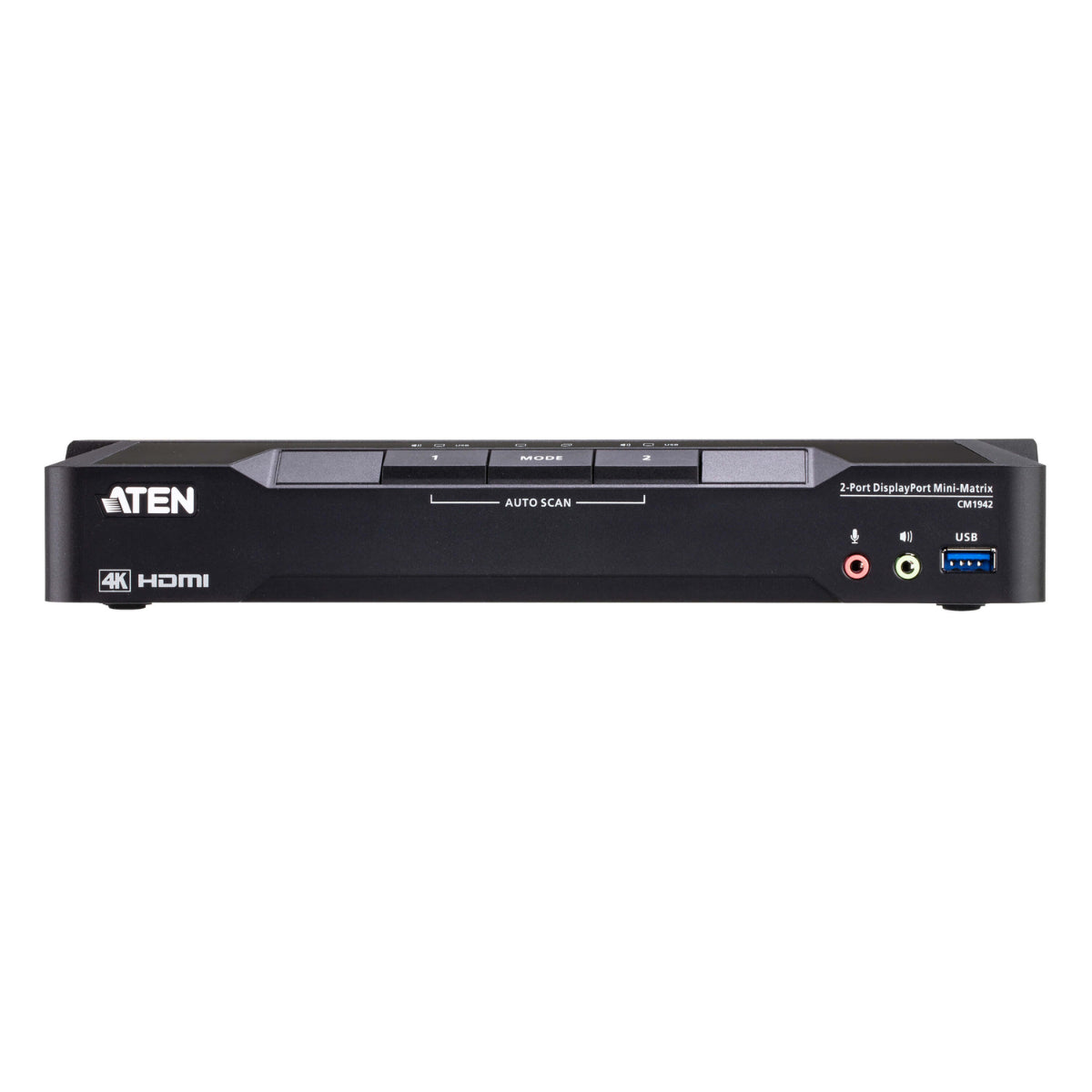 ATEN 2-Port 4K DisplayPort Dual Display Mini-Matrix Boundless KVM Switch(CM1942) - 2