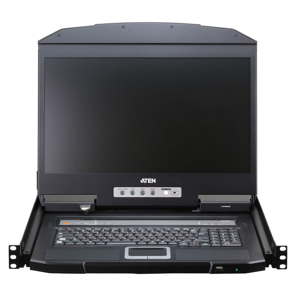 ATEN 8 Port USB HDMI Single Rail Widescreen FHD LCD KVM over IP Switch - Local/Remote Shared Access(CL3708INW) - 1