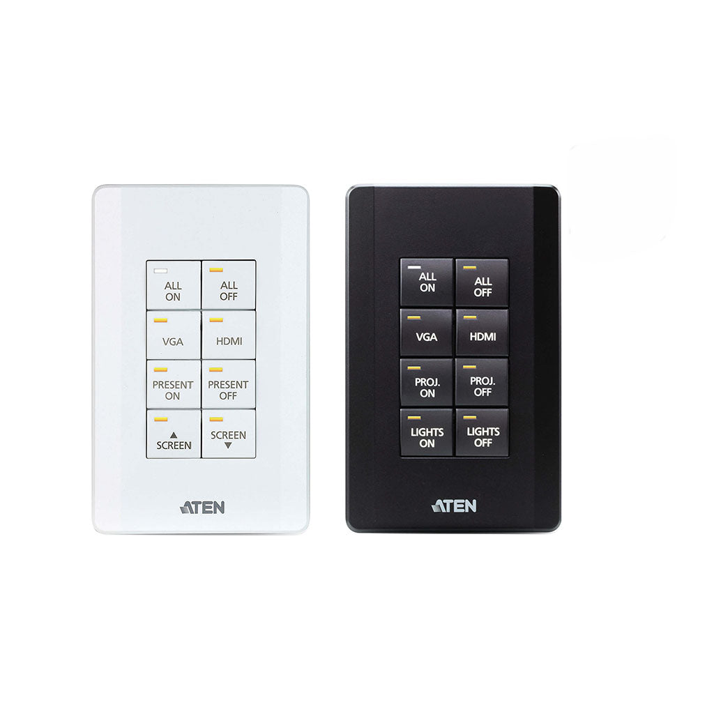 ATEN 8-Button Keypad with 1 Gang US Wall Plate - Black(VK108US1) - 1