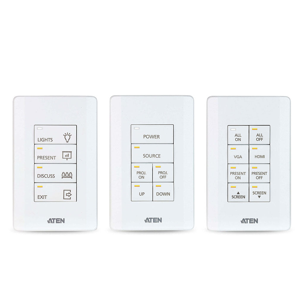 ATEN 8-Button Keypad with 1 Gang US Wall Plate - Black(VK108US1) - 2