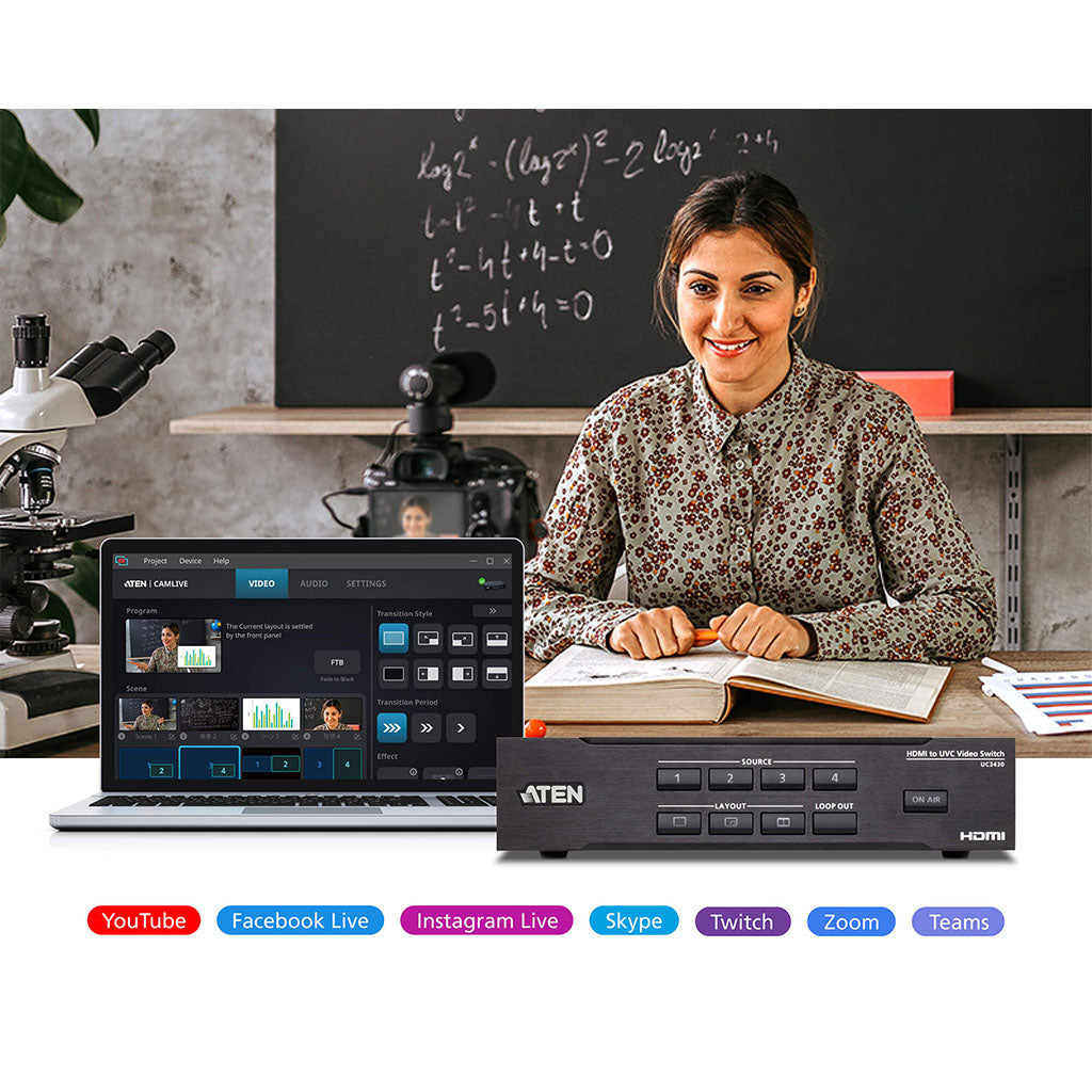 ATEN CAMLIVE PRO 4K 4-Input HDMI to USB Video Switcher(UC3430) - 5