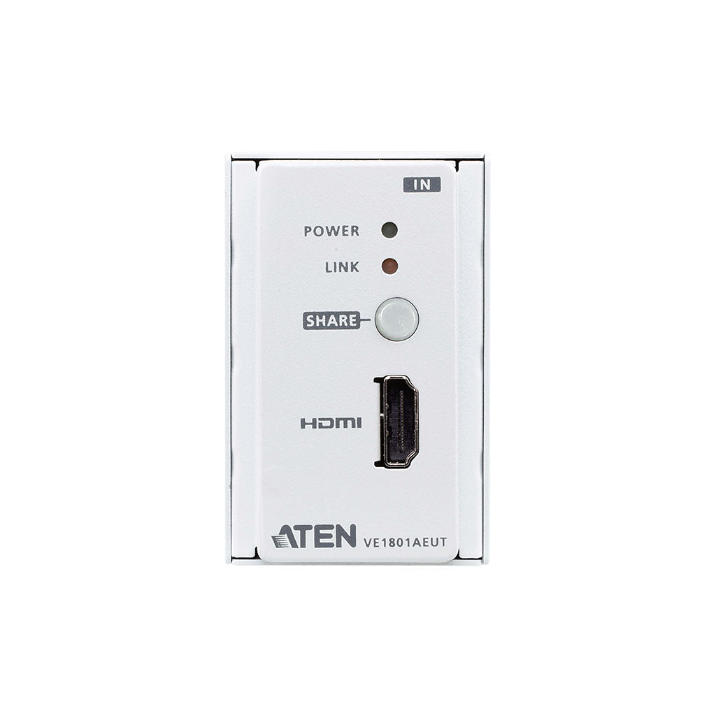 ATEN HDMI HDBaseT-Lite Transmitter with EU Wall Plate/PoH(VE1801AEUT) - 5