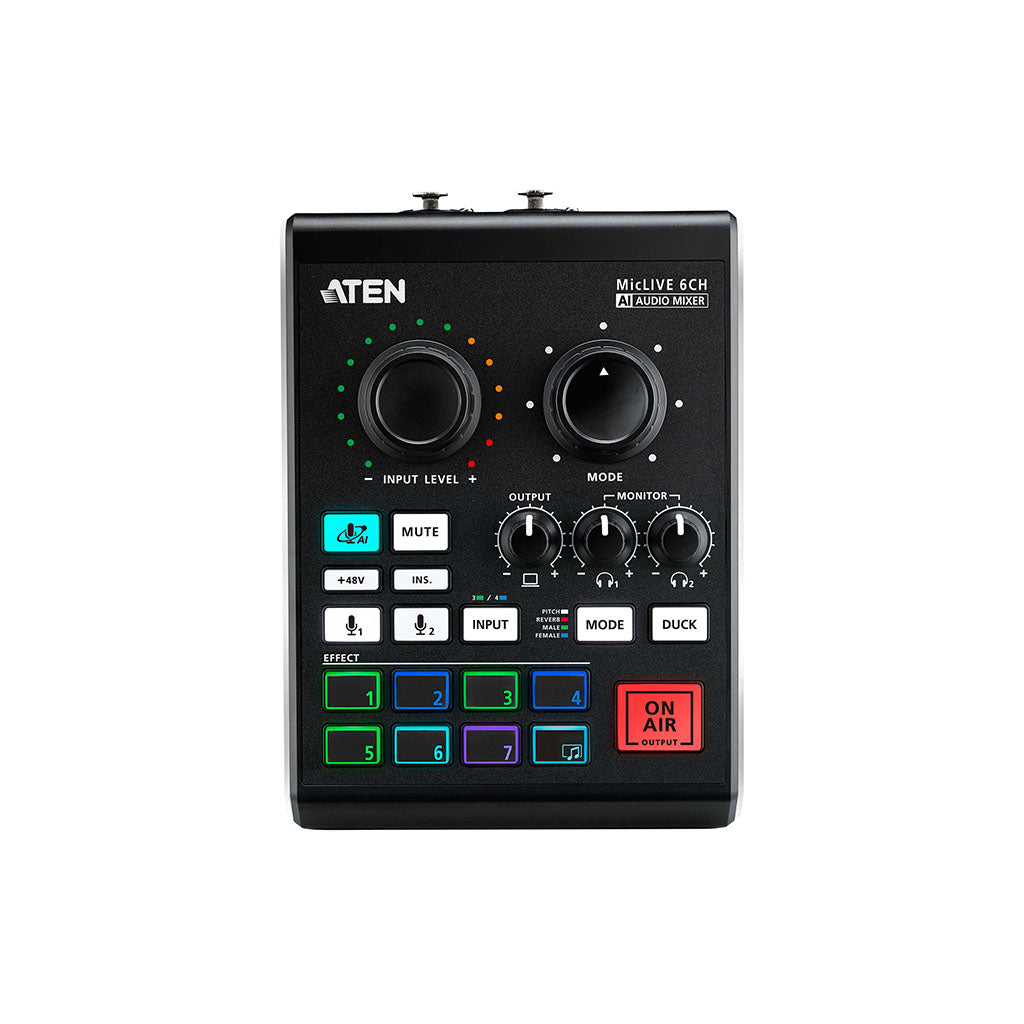 ATEN Podcast AI Audio Mixer MicLIVE 6-CH(UC8000) - 3