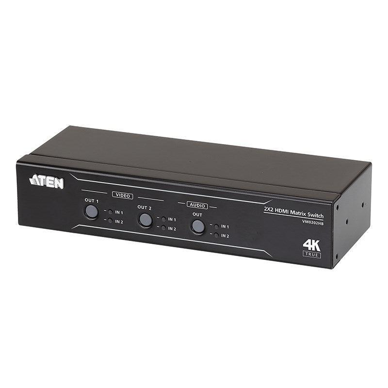 ATEN VM0202HB 2x2 True 4K HDMI Matrix Switch with Audio De-Embedder(VM0202HB-AT-U) - 1