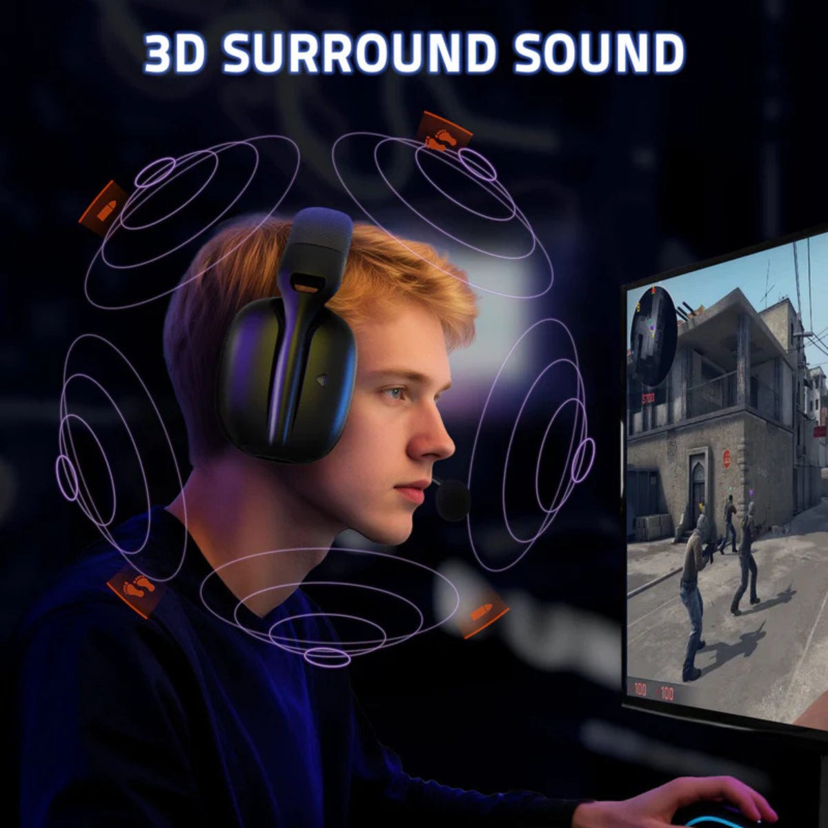 Attack Shark L80PRO Wireless Gaming Headset - Black(L80PRO-Black) - 2