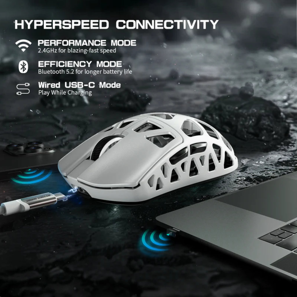 Attack Shark R3 Wireless Optical Gaming Mouse - White - Kailh Switch(R3-White) - 5