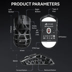 Attack Shark R3 Wireless Optical Gaming Mouse - White - Kailh Switch(R3-White) - 6