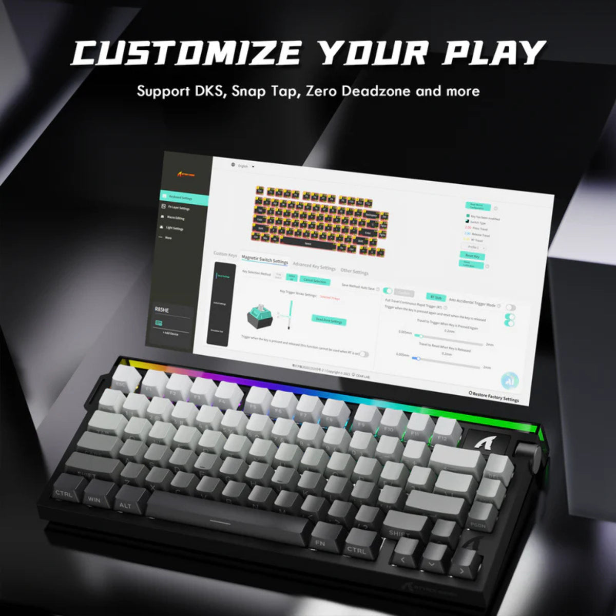 Attack Shark R85 HE 8000Hz Rapid Trigger Magnetic Switch Keyboard - Moonlit Night(R85HE-MoonlitNight) - 5