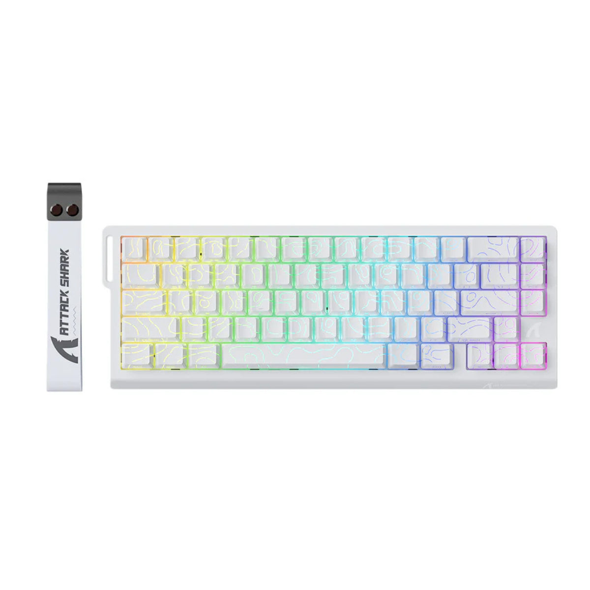 Attack Shark X68 HE 8000Hz Rapid Trigger Magnetic Switch Keyboard - White Contours(X68HE-White Contours) - 1