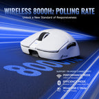 Attack Shark X8SE Wireless Optical Gaming Mouse - White - Omron Optical Switch(X8SE-White) - 4