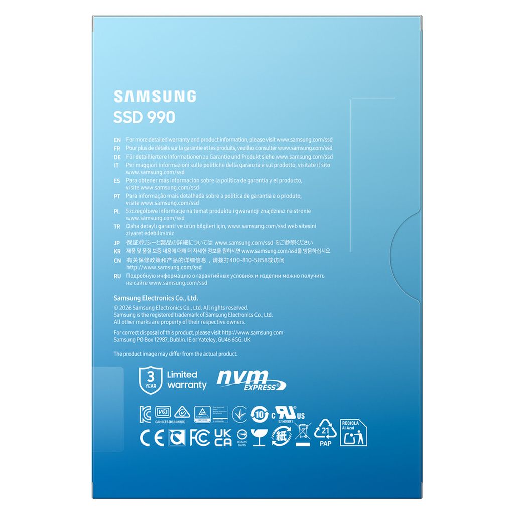 Samsung 990 1TB PCIe 4.0 NVMe M.2 SSD - MZ-V9V1T0BW