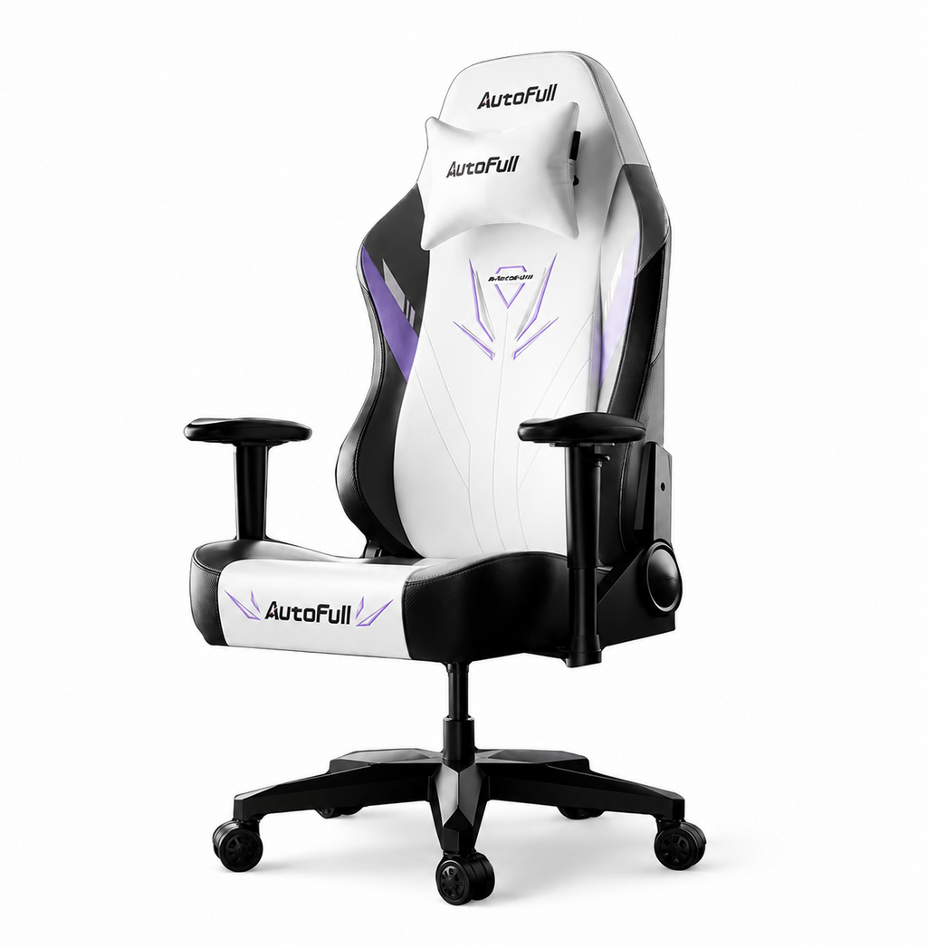 AutoFull C3 Whirlwind Gaming Chair - White & Purple(AFC301WSSF) - 1