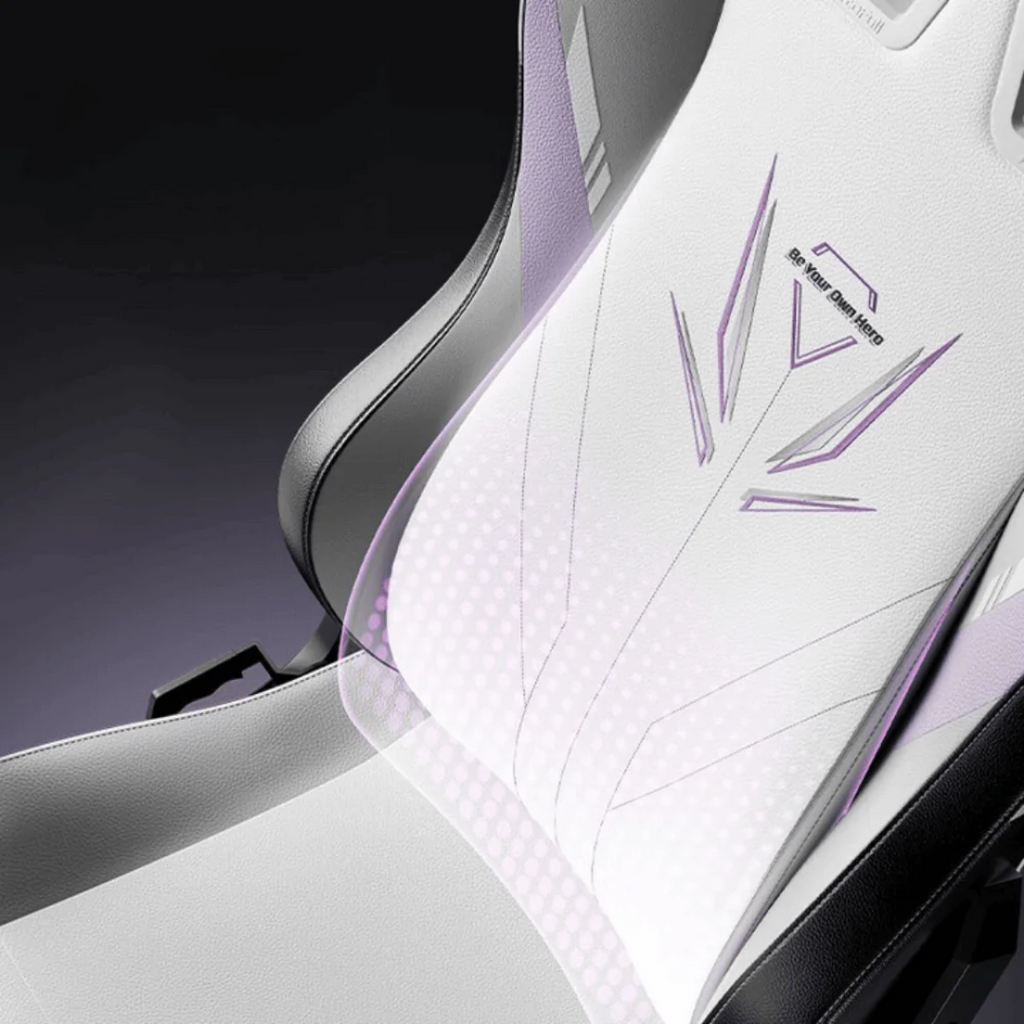 AutoFull C3 Whirlwind Gaming Chair - White & Purple(AFC301WSSF) - 2