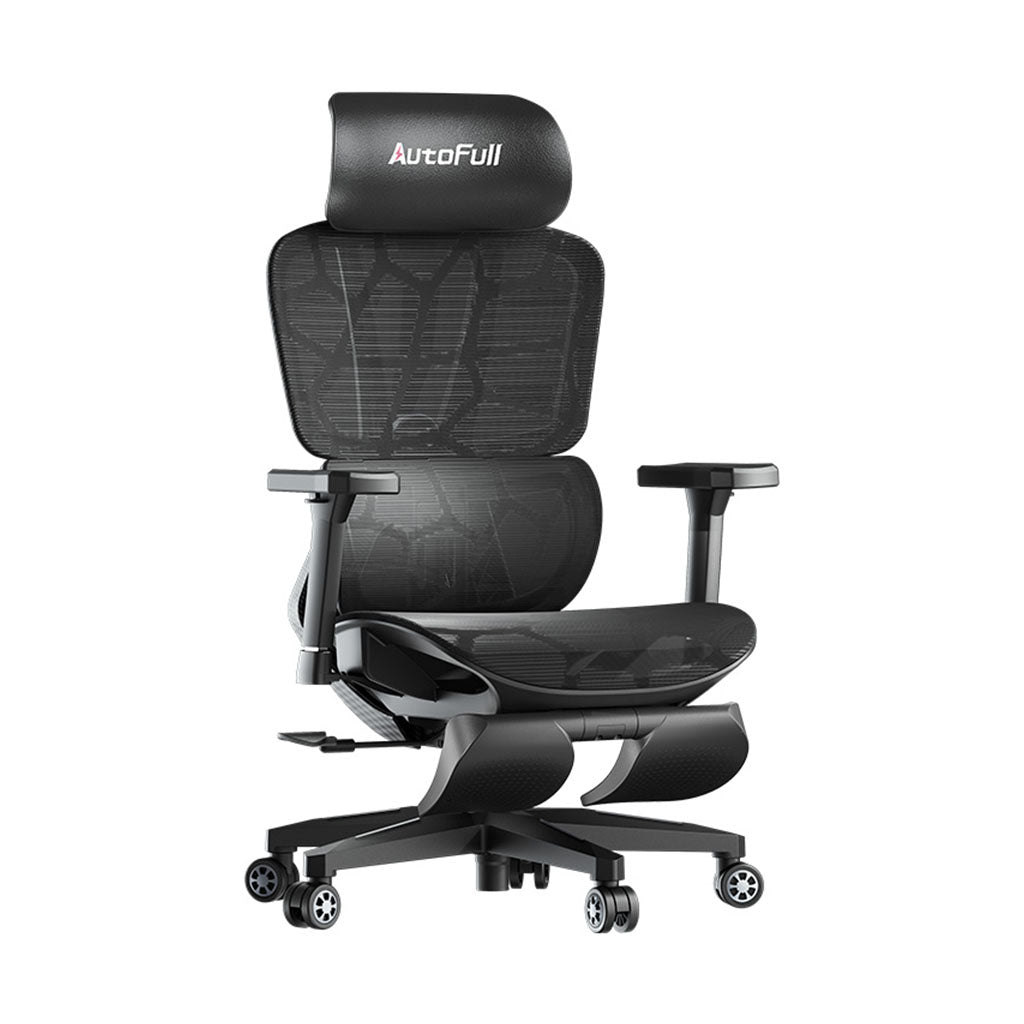AutoFull G5 Ergonomic Chair Professional  version - Silver & Black with Extendable Footrest(AFG502BVSB) - 1