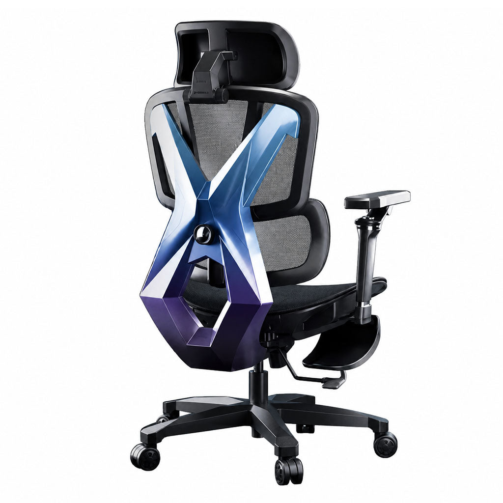 AutoFull G5 Ergonomic Chair Professional  version - Silver & Black with Extendable Footrest(AFG502BVSB) - 2