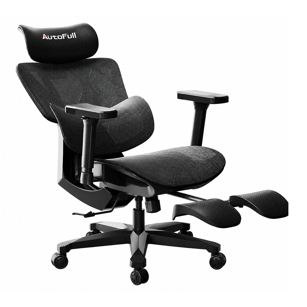 AutoFull G5 Ergonomic Chair Professional  version - Silver & Black with Extendable Footrest(AFG502BVSB) - 3