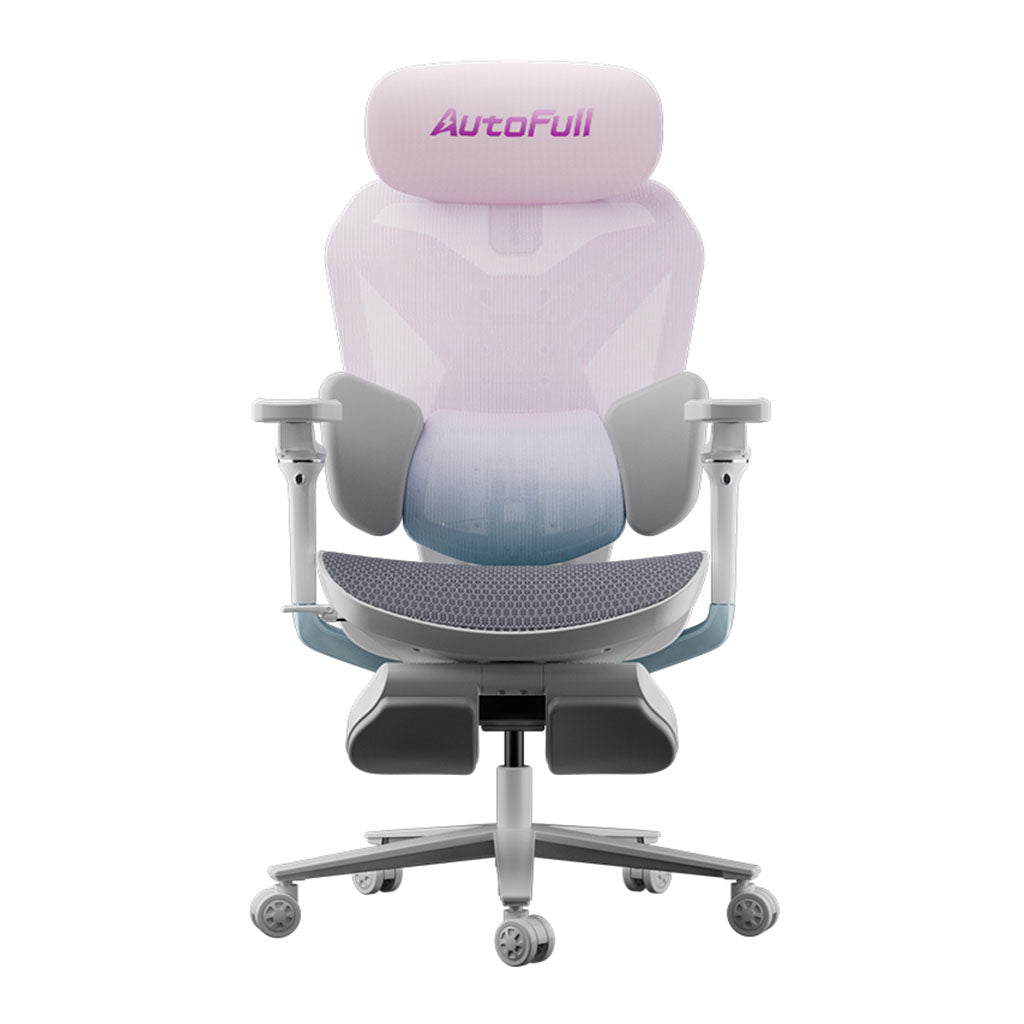 AutoFull G7 Ergonomic Gaming Chair Professional - Pink & White with Extendable Footrest(AFG701PSSC) - 2