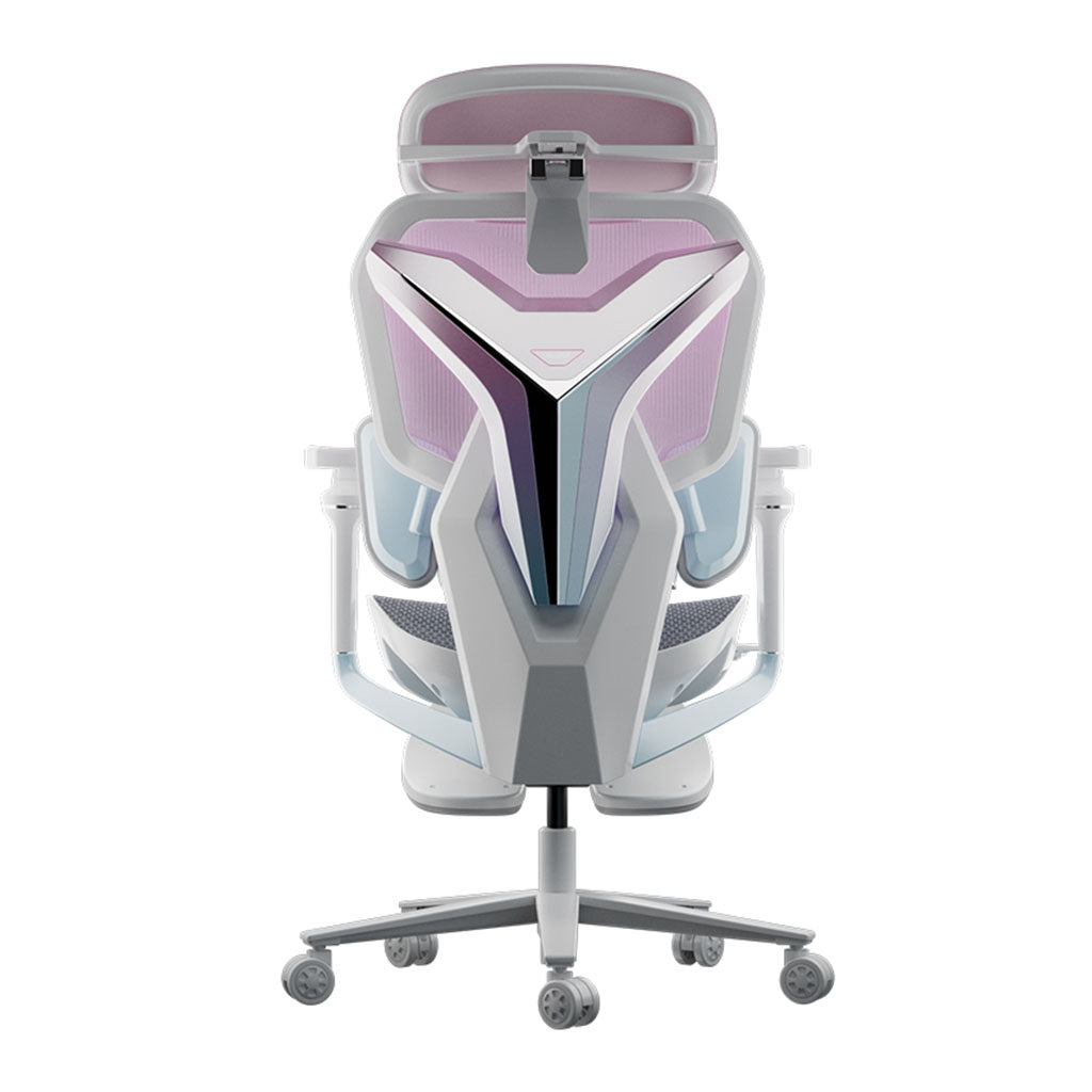 AutoFull G7 Ergonomic Gaming Chair Professional - Pink & White with Extendable Footrest(AFG701PSSC) - 3