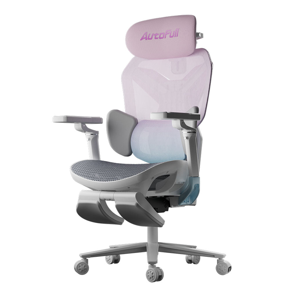 AutoFull G7 Ergonomic Gaming Chair Professional - Pink & White with Extendable Footrest(AFG701PSSC) - 1