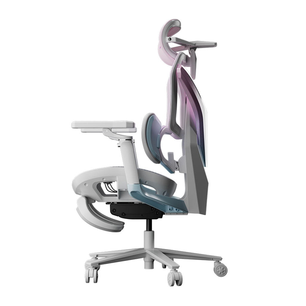 AutoFull G7 Ergonomic Gaming Chair Professional - Pink & White with Extendable Footrest(AFG701PSSC) - 4