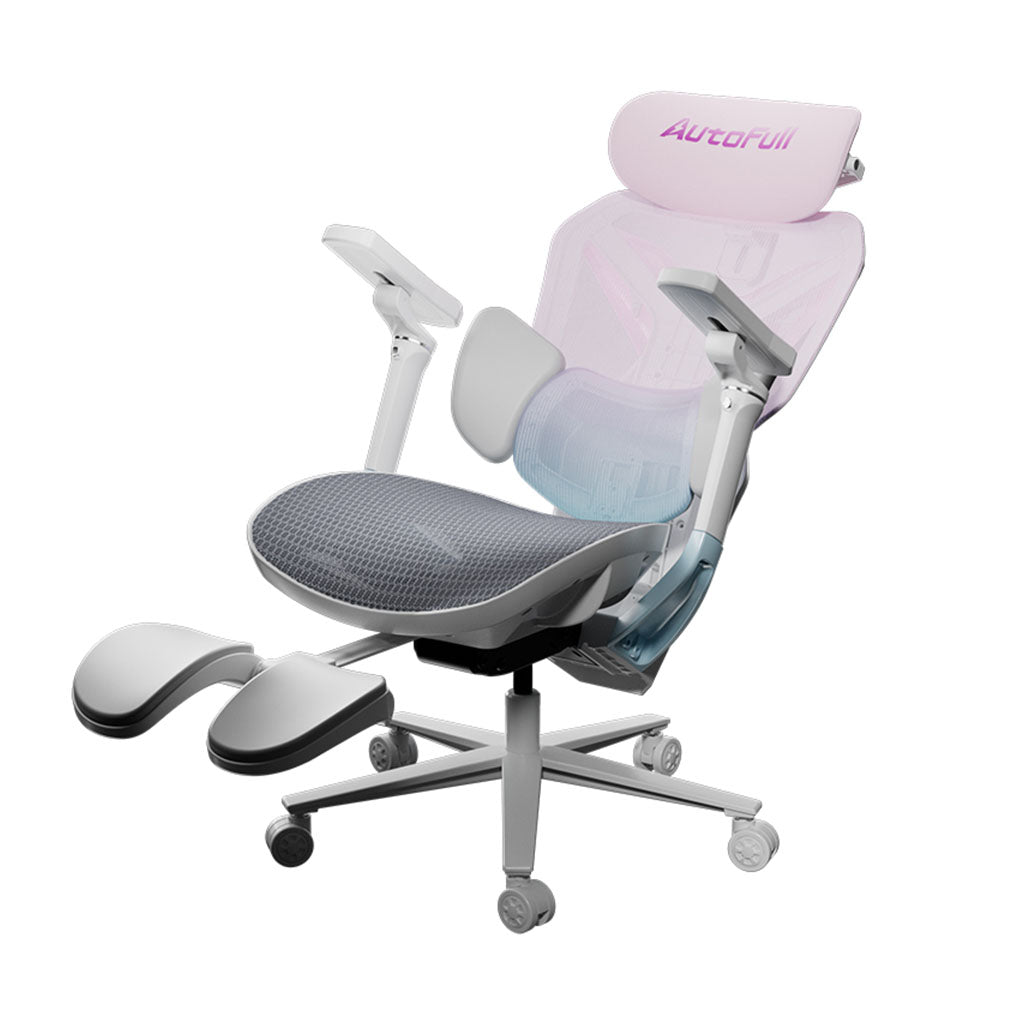 AutoFull G7 Ergonomic Gaming Chair Professional - Pink & White with Extendable Footrest(AFG701PSSC) - 6