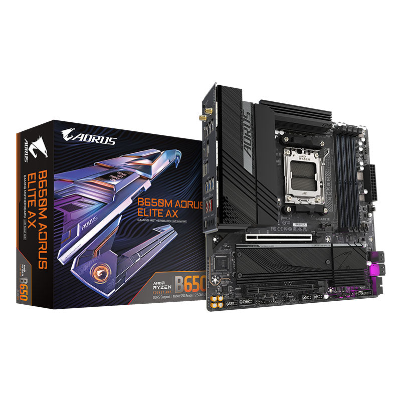 Gigabyte B650M AORUS ELITE AX DDR5 AM5 Micro-ATX Motherboard(B650M AORUS ELITE AX) - 1